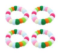 TEMOOUES 4pcs Beaux Styles Collier De Compagnie Festival Animal De Compagnie d'anniversaire Respirant pour Les Médias À Grand Chien en Polyester Collier