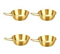TEMOOUES 4pcs Handle Tasse Couverts Pratiques Aciers Inoxydables Bol Cuisine Cuisine Camping Set Cook Ustendies Cuisine Picnics Bowl pour Randonnées Barbecue en Plein Air Bol Cuisson