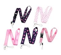 TEMOOUES 5pcs Empowerment Lanyard Set Pour La Sensibilisation Accessoire Clé Et De Téléphone Holder Femmes Femmes Filles Inspirantes