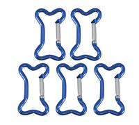 TEMOOUES 5pcs Forme D'os Classes À Ressort Aluminium Alliage Spring Stirage Crochet Clip Cortes Clés Carabiner Métal.