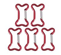 TEMOOUES 5pcs Forme D'os Classes À Ressort Aluminium Alliage Spring Stirage Crochet Clip Cortes Clés Carabiner Métal.