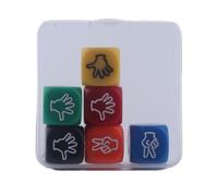 TEMOOUES 6PCS / Pack 20 Mm Sieves Party Props Props Funny Game Dices Party Board Game Props Finger Giveding Dices Dices Dices Role Playings Game Dices