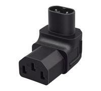 TEMOOUES Adaptateur de prise d'alimentation IEC320 C8 vers C13 mâle femelle coudé vers le haut IEC320C8 convertisseur JD46