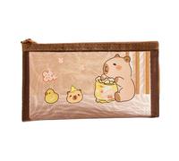 TEMOOUES Adorable trousse à crayons en forme d'animal - Grande capacité - Pour gommes, marqueurs, ciseaux, rangement Capybara, Gourmand