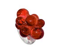 TEMOOUES Anneaux acryliques en perles à la mode, fleur exagérée, Texture acrylique pour les jeunes femmes qui aiment les accessoires uniques, fleur