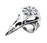 TEMOOUES Bague réglable en forme de tête d'oiseau en alliage de zinc léger et confortable - Accessoire unisexe pour les amateurs d'histoire