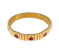 TEMOOUES Bracelet élastique en acier inoxydable sur le thème des cerises et des fraises pour femme - Accessoire photogénique tendance pour tous les jours, taille unique, Comme décrit
