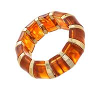 TEMOOUES Bracelet extensible en acrylique pour un usage quotidien, bijoux rétro empilables pour femmes et hommes, cadeau tendance, bijou extensible unique en résine, taille unique, Comme décrit