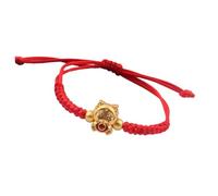 TEMOOUES Bracelet tendance en corde rouge réglable avec signe du zodiaque animal - Chaîne de poignet porte-bonheur - Bracelet polyvalent fabriqué à la main, taille unique, Comme décrit