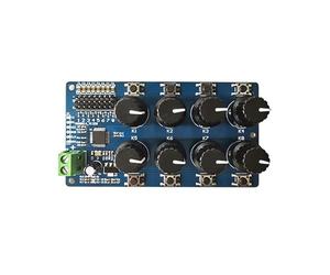 TEMOOUES Carte de réglage précis du servo, Carte de débogage du contrôleur de servo avec 8 Ports, connectivité des séries de contrôle par Bouton pour Les ingénieurs, Bouton réglable