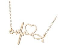 TEMOOUES Chaîne de clavicule moderne en acier inoxydable sur le thème de l'hôpital Collier ECG Bijoux créatifs pour infirmières et médecins Chaîne de clavicule minimaliste, taille unique, Comme décrit