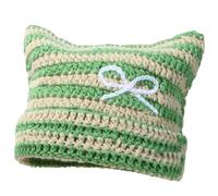 TEMOOUES Chapeau avec oreilles de chaton pour filles - Cadeau chaud au crochet - Pour adultes et enfants - Accessoires photo d'hiver
