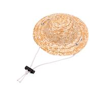 TEMOOUES Chapeau bob pour chien - Chapeau de soleil d'extérieur en paille tissée à la main - Accessoires pour animaux de compagnie - Vêtements pour filles et petits chiens