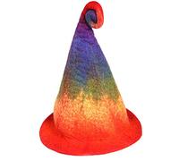 TEMOOUES Chapeau dégradé de mode arc-en-ciel magicien Halloween accessoires créatifs populaires cadeaux sorcières costume automne et hiver violet sorcier chapeau avec étoiles cape d'Halloween cape