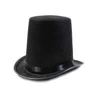 TEMOOUES Chapeau Fedora blanc à bord court pour homme et femme - Accessoires photo - Unisexe - Chapeau haut-de-forme noir, Hauteur 20 noir N, Taille unique