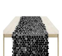 TEMOOUES Chemin de table accrocheur avec paillettes scintillantes pour fête prénatale, nappe sirènes