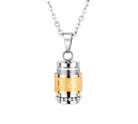 TEMOOUES Collier à breloques en acier inoxydable avec écriture sanscrite et mantras à six mots, accessoire spirituel pour hommes et femmes, pour les bouddhistes
