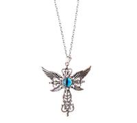 TEMOOUES Collier de croix d ' aile de démon élégant, collier de croix d ' aile de démon à la mode, ornement de cou pour vêtements de Concert de fête, bijoux en alliage