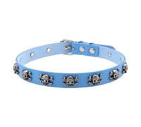 TEMOOUES Collier gothique unisexe avec tête de mort cloutée en cuir PU avec fermeture réglable pour un look rocker, streetwear, bijou alternatif, taille unique, Comme décrit, Comme décrit.