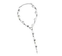 TEMOOUES Collier pendentif épine/étoile longueur réglable chaîne de clavicule en acier inoxydable élégant unisexe chaîne de clavicule bijoux accessoire de nuit de date