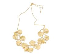 TEMOOUES Collier Ras Du Cou En Feuille De Ginkgos Pour Femmes Boucles D'oreilles Couleur Or Et Argent Pour Rehausser N'importe Quelle Tenue Collier Mode Robuste