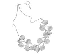 TEMOOUES Collier Ras Du Cou En Feuille De Ginkgos Pour Femmes Boucles D'oreilles Couleur Or Et Argent Pour Rehausser N'importe Quelle Tenue Collier Mode Robuste
