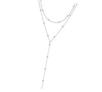 TEMOOUES Collier tendance en Y avec franges complexes en alliage confortable conçu pour un style polyvalent, Double layer, Comme décrit, Comme décrit.