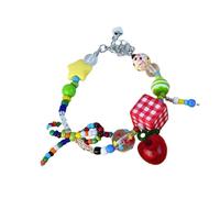 TEMOOUES Collier Unique Avec Perles Colorées Et Breloque Étoile Nœuds Papillon Ras Du Cou Perlé Accessoires De Bijoux Pour Femmes Collier Léger