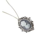 TEMOOUES Collier vintage avec pendentif camée en strass en cristal - Cadeau pour les vacances - Accessoire léger en alliage, taille unique, Comme décrit