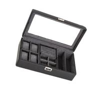 TEMOOUES De Rangement Montre Sophistiqué Avec Grand Présentoir En Verre Robuste Et Tiroir Pour Présentoir Bijoux Et Accessoires Rangement Bijoux