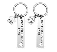 TEMOOUES Élégant 2025 Jourmand De La Ménages Keetchain Practical Inneildless Steel Keyrings Pendant Pour 2025 Nouvelle Célébration À Domicile Résistant À La