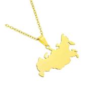 TEMOOUES Élégant collier en acier inoxydable robuste avec pendentif découpé d'inspiration russe Idée cadeau pour usage quotidien, B, Comme décrit, Comme décrit.