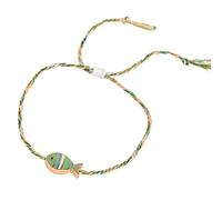 TEMOOUES Élégant cordon tressé réglable avec breloque en forme de poisson métallique et finition lisse à l'huile pour un usage quotidien cordon multicolore réglable, taille unique, Comme décrit