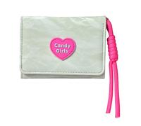 TEMOOUES Élégant sac à main court en polyuréthane avec couleurs bonbon, poches pour cartes intégrées et fenêtre d'identification transparente pour femme organisateur de cartes, vert clair, Beauté de