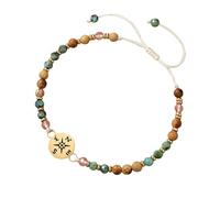 TEMOOUES Élégante avec breloque guide en pierre naturelle et alliage, y compris tissage à nœud plat pour un bracelet confortable en perles en pierre naturelle, taille unique, Comme décrit