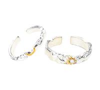 TEMOOUES Ensemble de bagues de couple et lune, amour distinctif, soleil et lune, couple en acier inoxydable pour ou fêtes en acier inoxydable