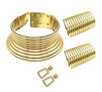 TEMOOUES Ensemble De Colliers Influencés Par La Tribu Contemporaine À Long Cou Ensemble Ras Ethnique Unique En Finition Or/argent Chaîne À La Mode Collier Ras Du Ethnique