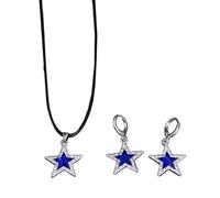 TEMOOUES Ensemble Streetwear Tendance Composé D'oreilles Et De Colliers En Forme D'étoile Chaîne De Cou Et Crochets Uniques Ornement Pendentif Étoile Ras Du Cou Accessoires De Boucles D'oreilles De