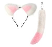 TEMOOUES Foxes Tail Pendant Decorative Ear Hairband Band Ornement Tail Keychain Accessoire De Noël