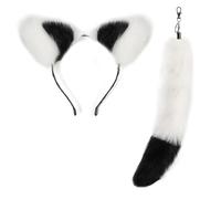 TEMOOUES Foxes Tail Pendant Decorative Ear Hairband Band Ornement Tail Keychain Accessoire De Noël