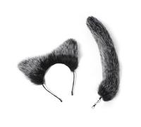 TEMOOUES Foxes Tail Pendant Decorative Ear Hairband Band Ornement Tail Keychain Accessoire De Noël