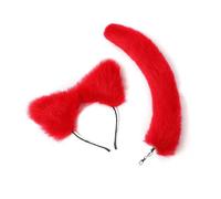 TEMOOUES Foxes Tail Pendant Decorative Ear Hairband Band Ornement Tail Keychain Accessoire De Noël