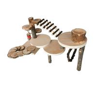 TEMOOUES Jouet D'échelle en Bois Sûr Et Engageant pour Hamster Adapté À La Création 'Un Environnement pour Plate-Forme 'Exercice avec Échelle Et Cachette avec Escalier