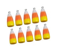 TEMOOUES Lot de 10 breloques en résine en forme de maïs de bonbons pour Halloween, accessoires de bijoux, accessoires de festival pour Halloween, accessoires de bijoux artificiels