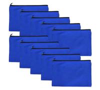TEMOOUES Lot de 10 porte-stylos multifonctionnels en toile pour stylos - Accessoires scolaires pour étudiants - Pour l'école et le bureau, bleu