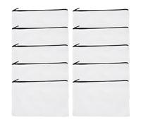 TEMOOUES Lot de 10 porte-stylos multifonctionnels en toile pour stylos - Accessoires scolaires pour étudiants - Pour l'école et le bureau, blanc
