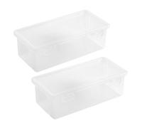 TEMOOUES Lot de 2/3 boîtes à crayons rigides empilables transparentes de grande capacité - Boîte de rangement colorée en polypropylène, Lot de 2.