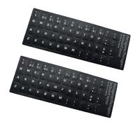 TEMOOUES Lot de 2 autocollants de remplacement pour clavier portugais - Lettres et chiffres - Fond noir