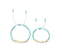 TEMOOUES Lot de 2 bracelets sophistiqués élégants en forme de cœur et de fleurs empilables avec carte pour femme, bijoux, cadeaux, motif floral, taille unique, Comme décrit