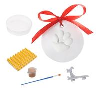 TEMOOUES Lot de 2 décorations en argile pour animaux de compagnie avec support et outils de personnalisation Motif pattes de chien